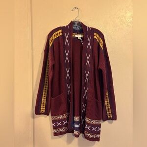 NWT Lucky Brand Aztec open-front cardigan sz M